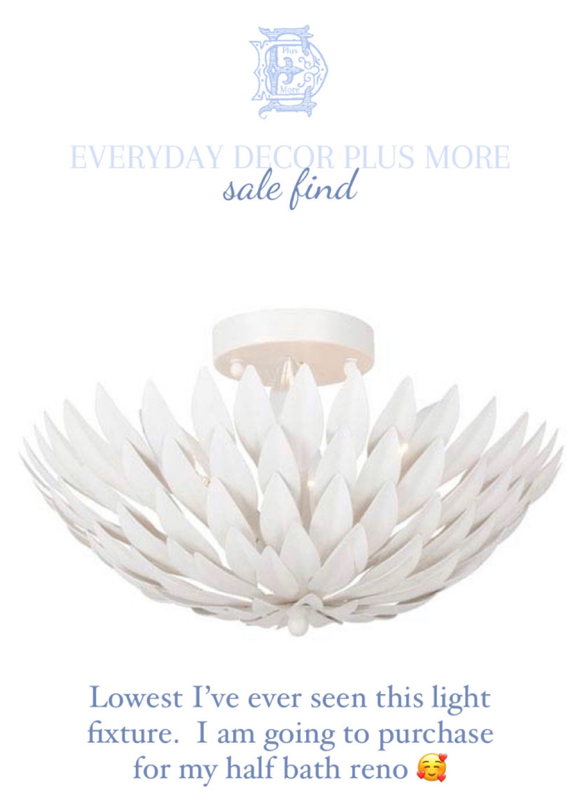 This light is on sale for $284!!




Overhead light on sale
Flush mount light
White four light flush mount light
Ceiling light on sale
Presidents’ Day sale
Baroque light
Visual comfort dupe
Visual comfort look for less

#LTKsalealert #LTKhome