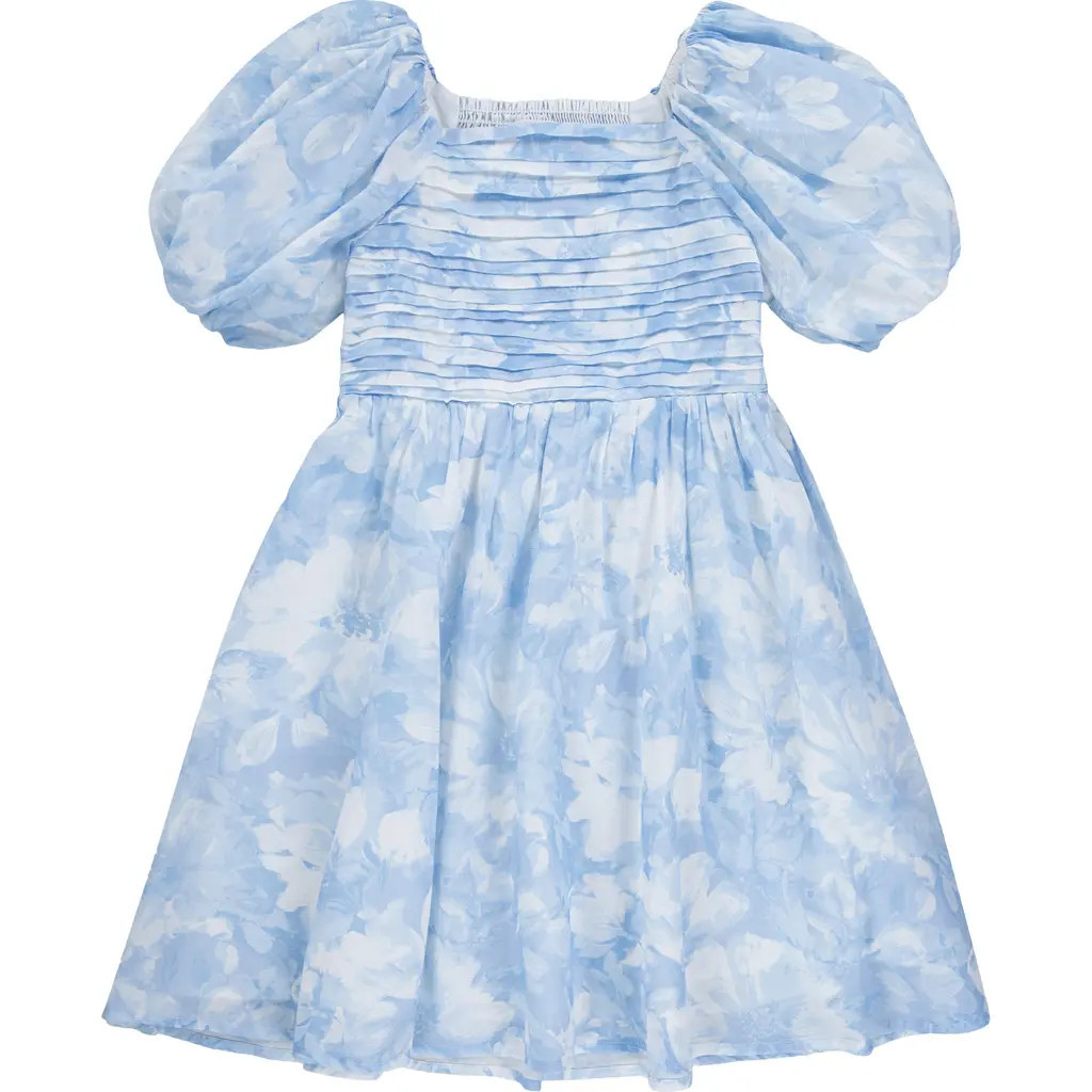 abercrombie kids Kids' Cotton Puff Sleeve Cotton Voile Sundress in Windsurfer at Nordstrom, Size 11-12 | Nordstrom