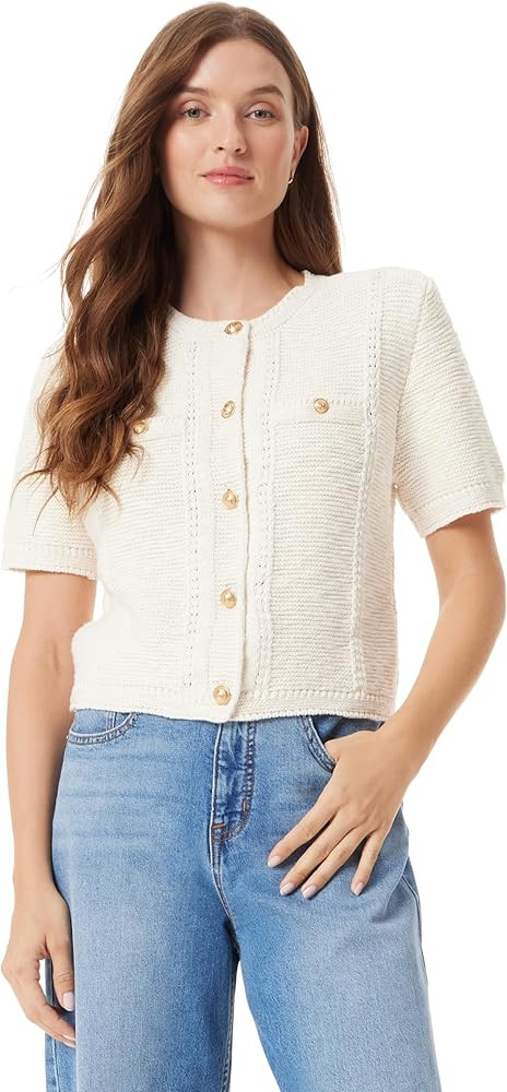 Sam Edelman Women's Colleen Short Sleeve Cardigan Standard | Amazon (US)