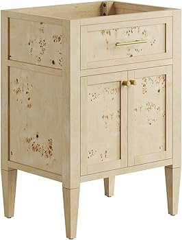 Modway Elysian 24" Wood Bathroom Vanity in White Burl with Ceramic Sink Basin | Amazon (US)