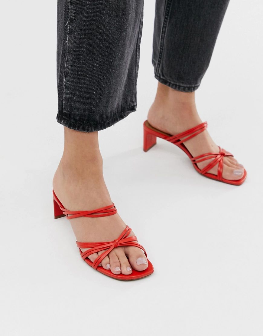 & Other Stories strappy knotted heeled sandals in orange | ASOS (Global)