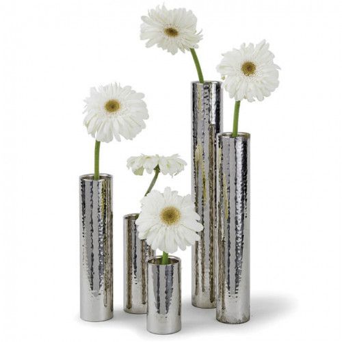 Regina Andrew Hammered Bud Vase Set, Polished Nickel | Gracious Style