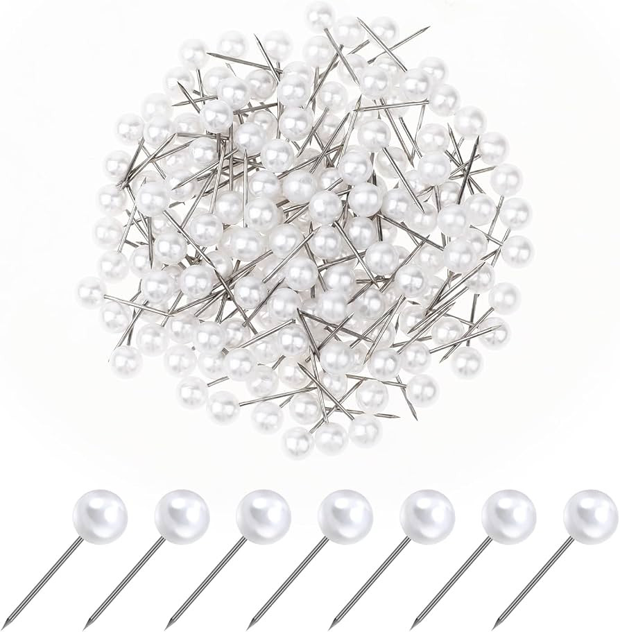 150 PCS Pearl Push Pins Pearl Pins for Bouquets Sewing Pins for Fabric Round Short World Map Pin ... | Amazon (US)