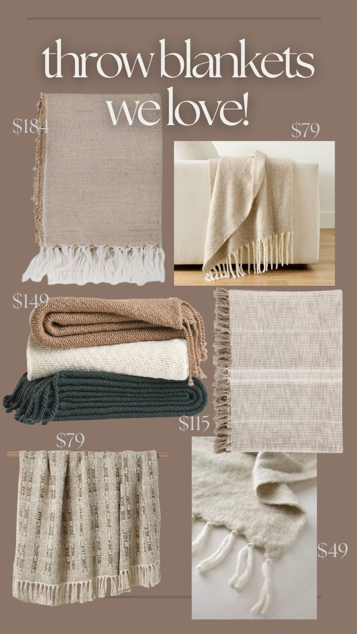 Check out our most loved throw blankets to incorporate into your design! 

#LTKGiftGuide #LTKHome #LTKFindsUnder100