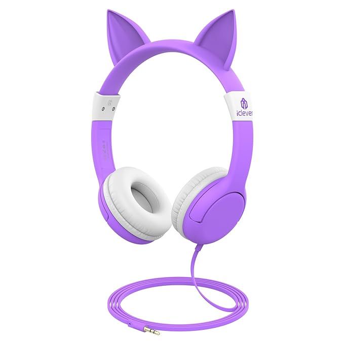 iClever BoostCare Kids Headphones, Cat-Inspired Wired On-Ear Headsets with 85dB Volume Limited, F... | Amazon (US)