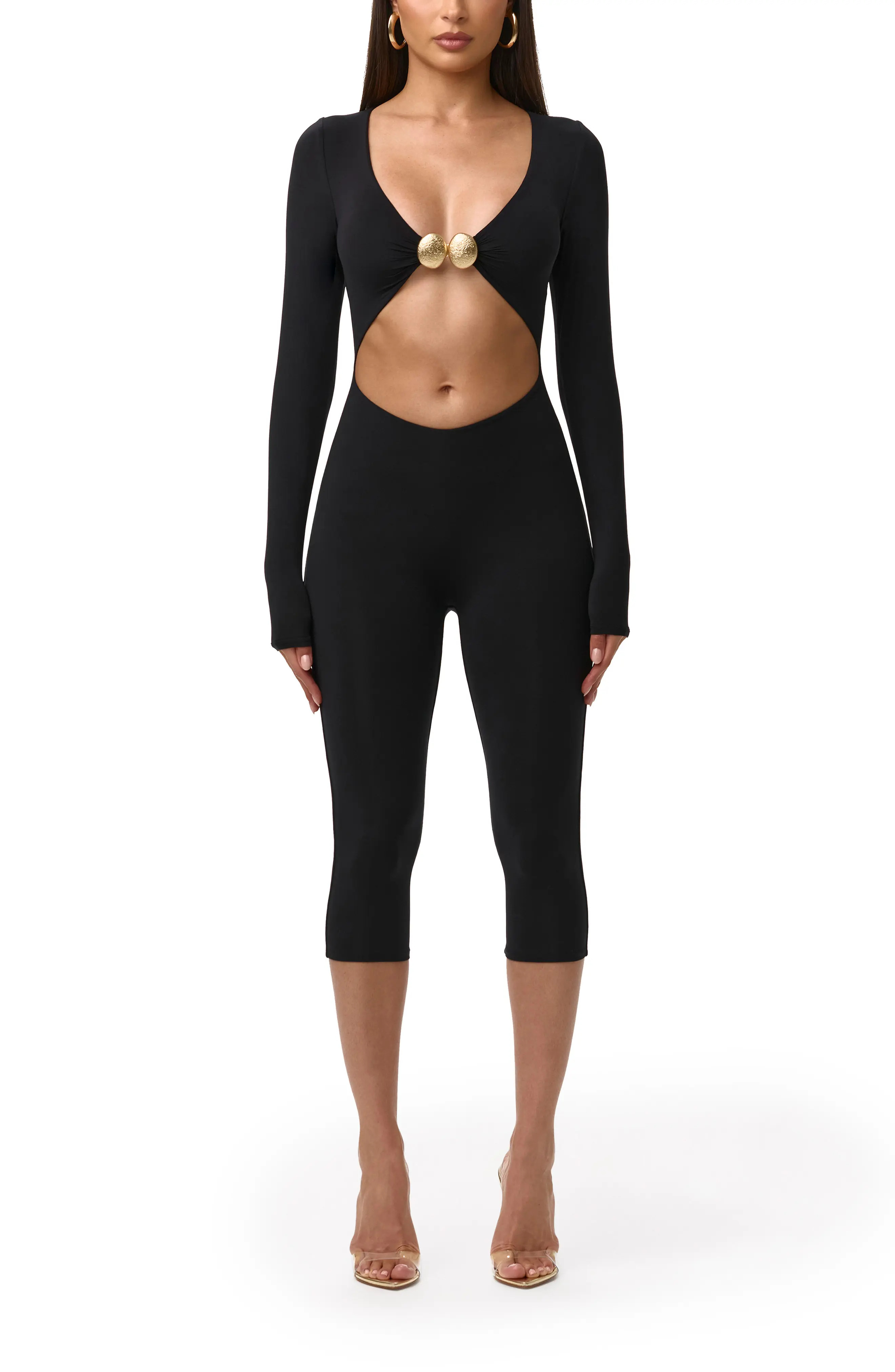 V-Cutout Capri Jumpsuit (Women) | Nordstrom | Nordstrom