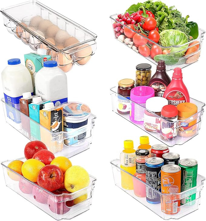 Amazon.com: Utopia Home Set of 6 Fridge Organizer - Includes 6 Refrigerator Organizer Bins (5 Dra... | Amazon (US)