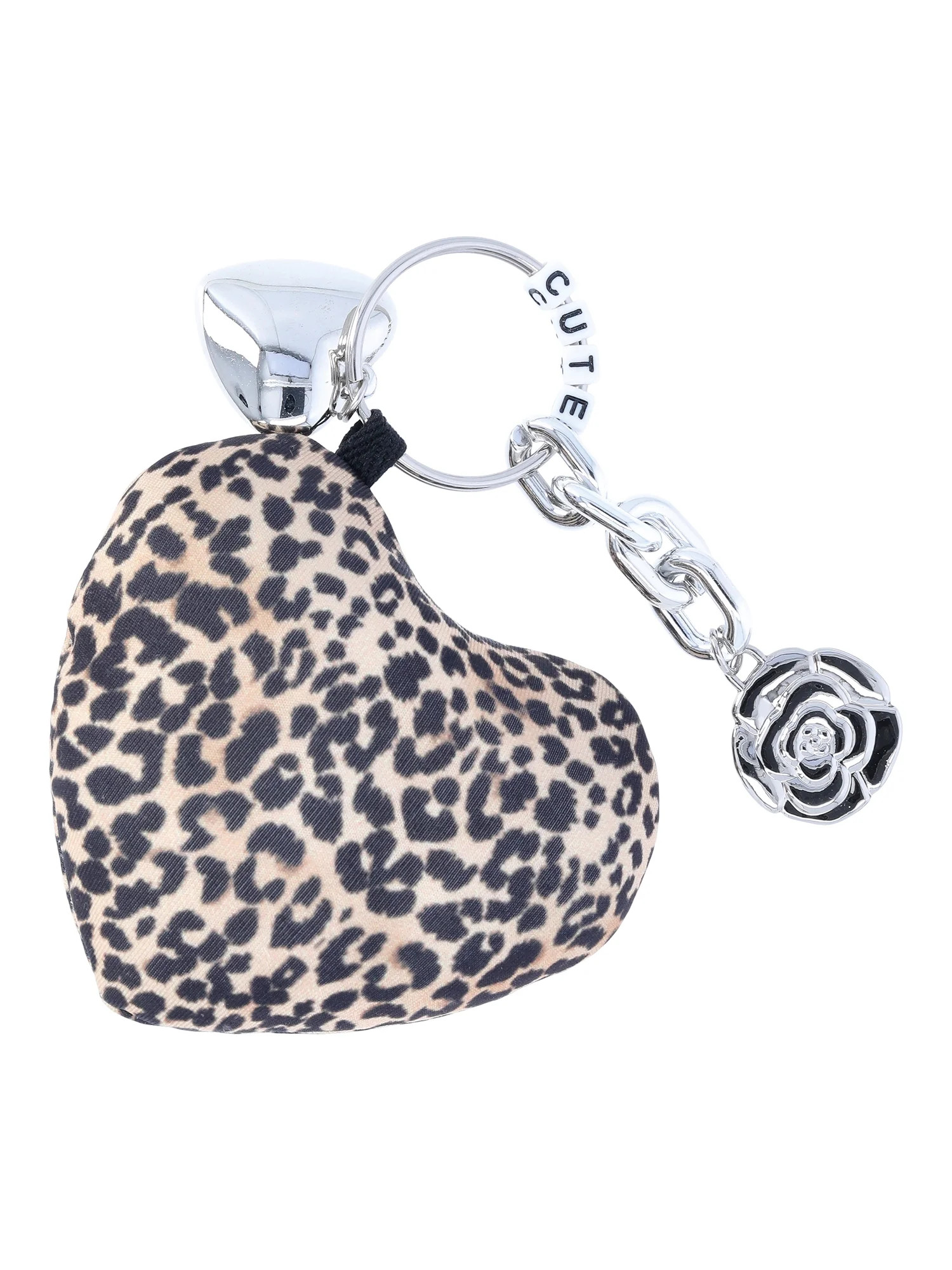 No Boundaries Women's Bag Charm, Leopard Puffer Heart | Walmart (US)