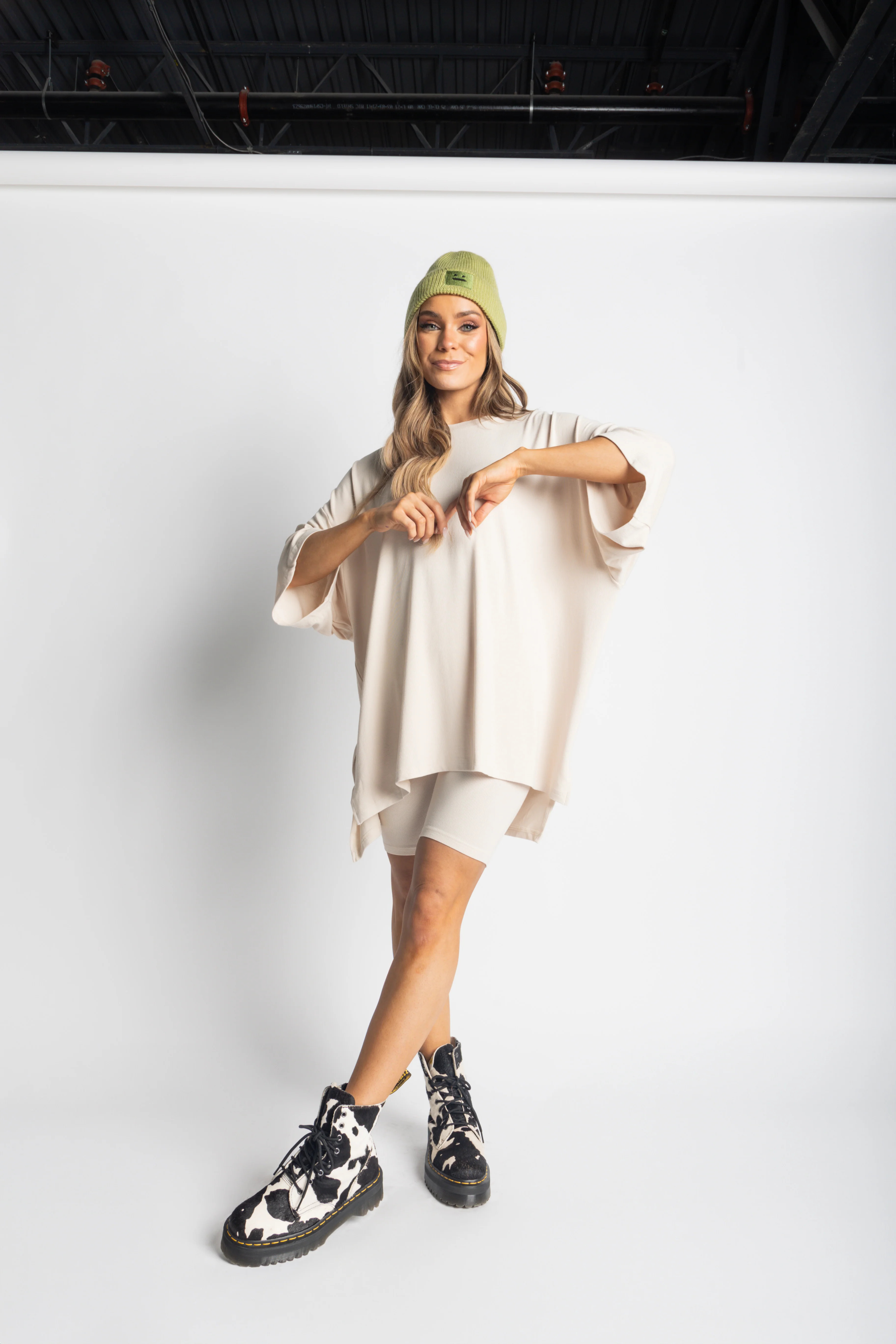 Day Dreamer Ribbed Biker Set - Bone | WKNDchasers