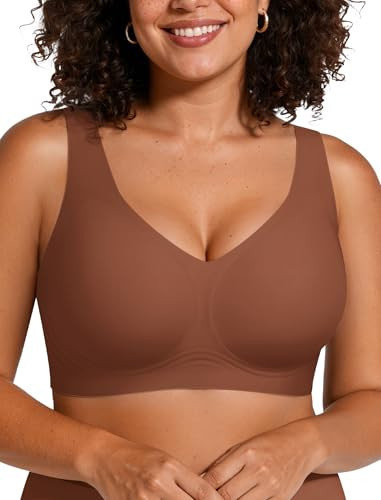 OEAK Womens Jelly Bras No Underwire Seamless Full Coverage Support Lift Pull on Bralette Comfort Everyday Sports Tshirt Bra Coffee M | Amazon (US)