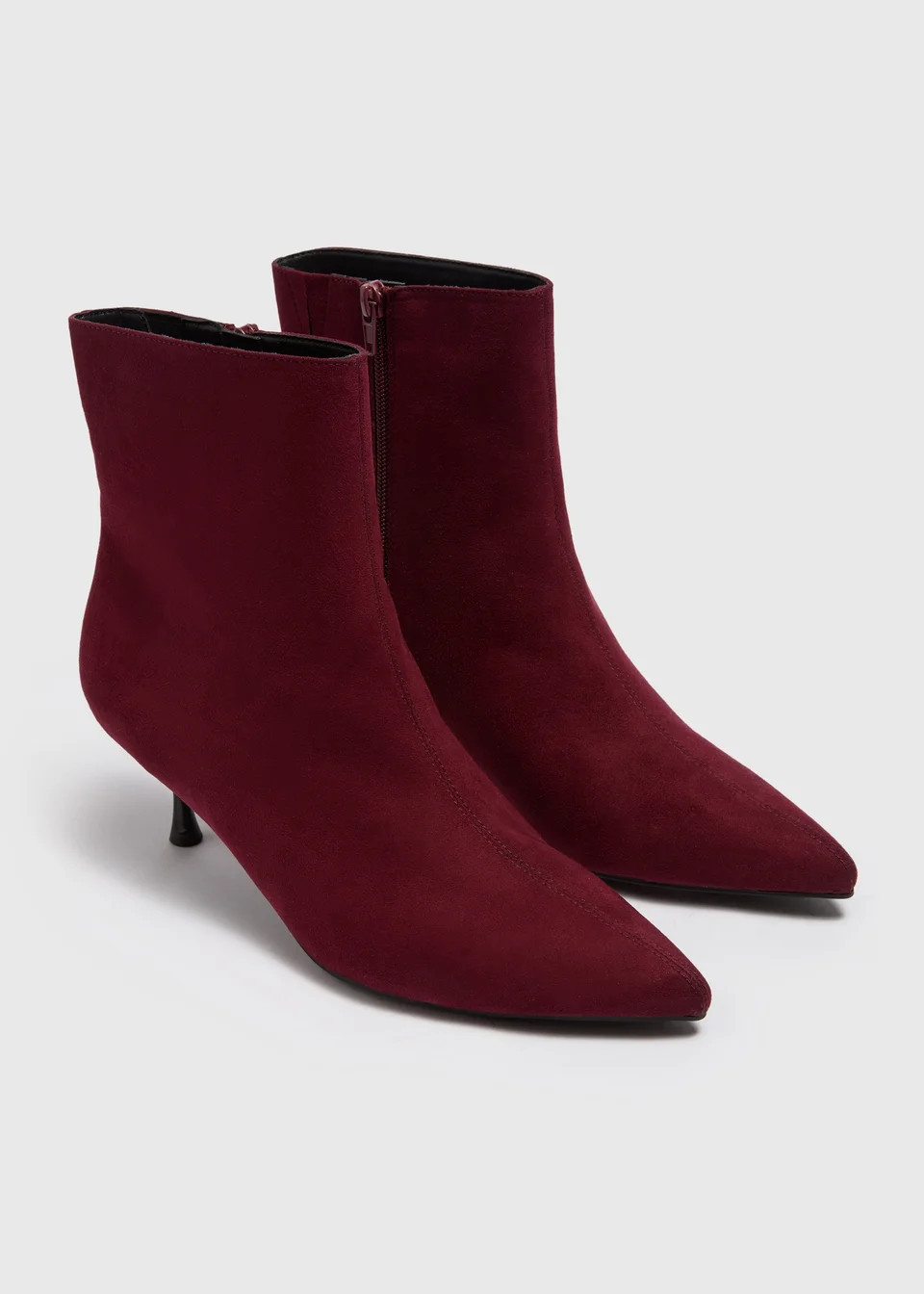 Burgundy Point Low Heel Boots | Matalan (UK)
