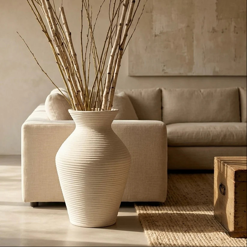 Ilios Ribbed Vase, 20" - Limited Release | Pepper + Vetiver