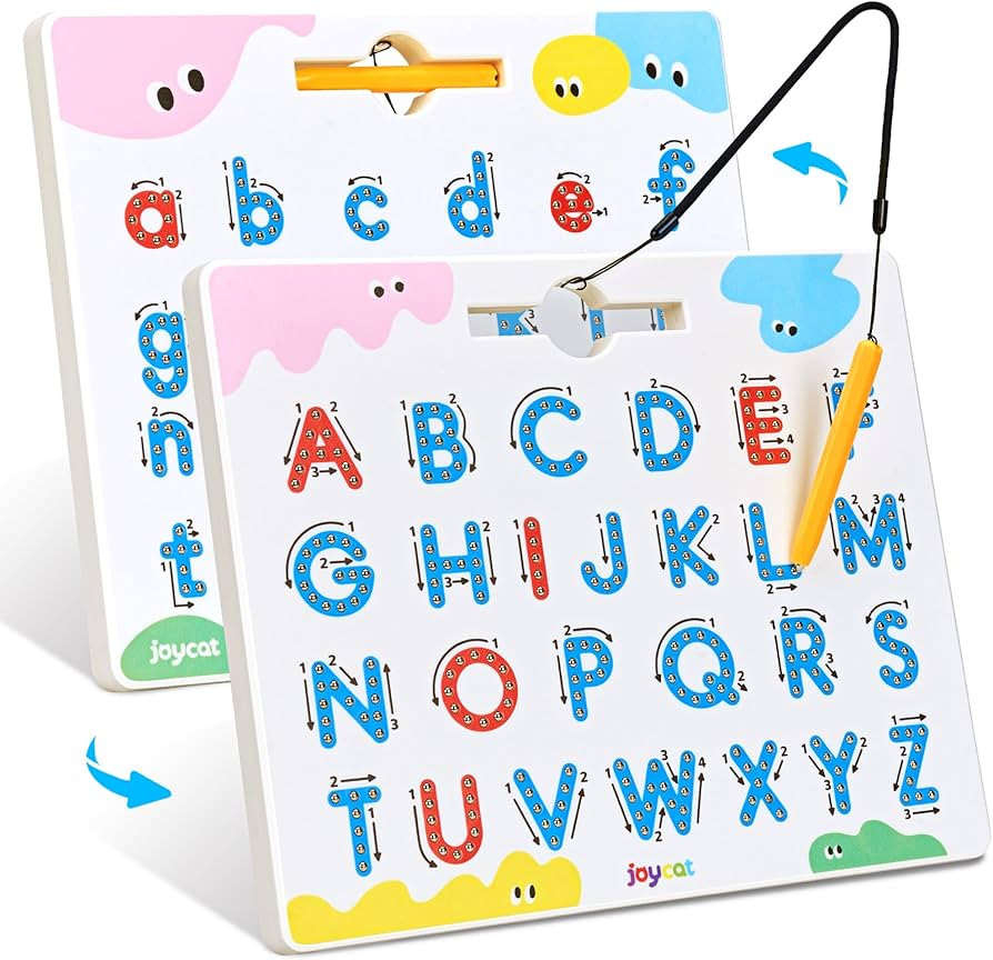 JoyCat Magnetic Letter Tracing Board, Double-Sided ABC Writing Toy for Kids | Amazon (US)