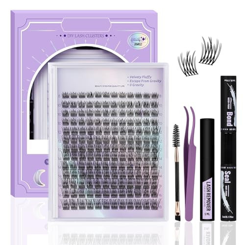 Lash Extension Kit for Beginners BM02 Eyelash Extension Kit 156pcs D Curl Flat Matte Lash Clusters Kit Natural and Soft Lash Kit Flat Band 8-18 Mixed Individual Lashes Kit Double Tips(FDset-BM02) | Amazon (US)