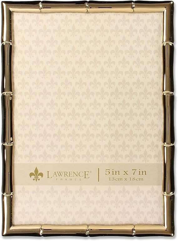 Lawrence Frames 5"W x 7"H Gold Metal Picture Frame with Bamboo Design (712257) | Amazon (US)