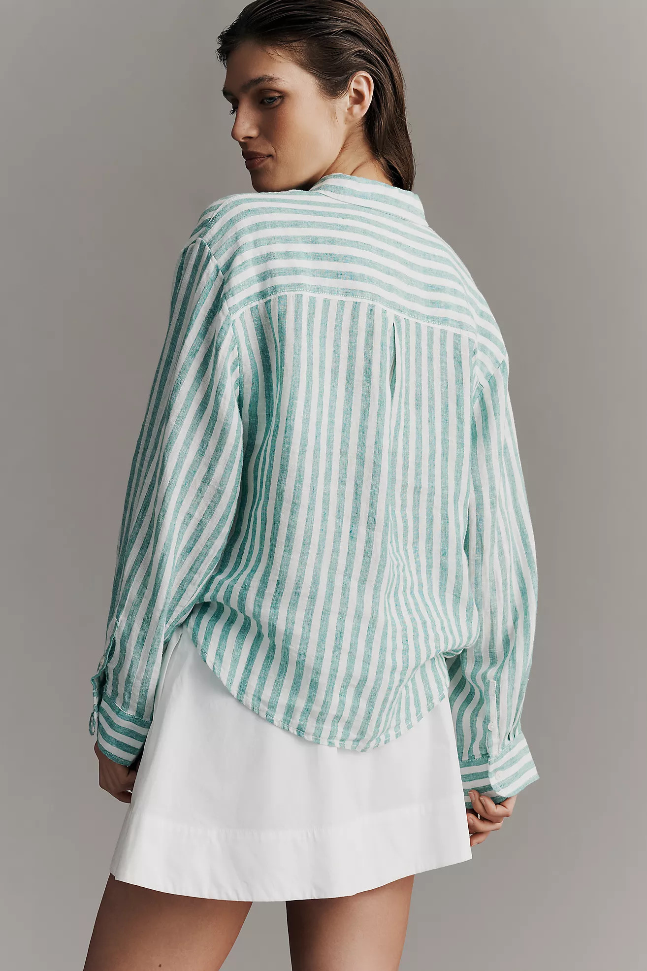 Shrunken Bennet 100% European Linen Buttondown Shirt | Anthropologie (US)
