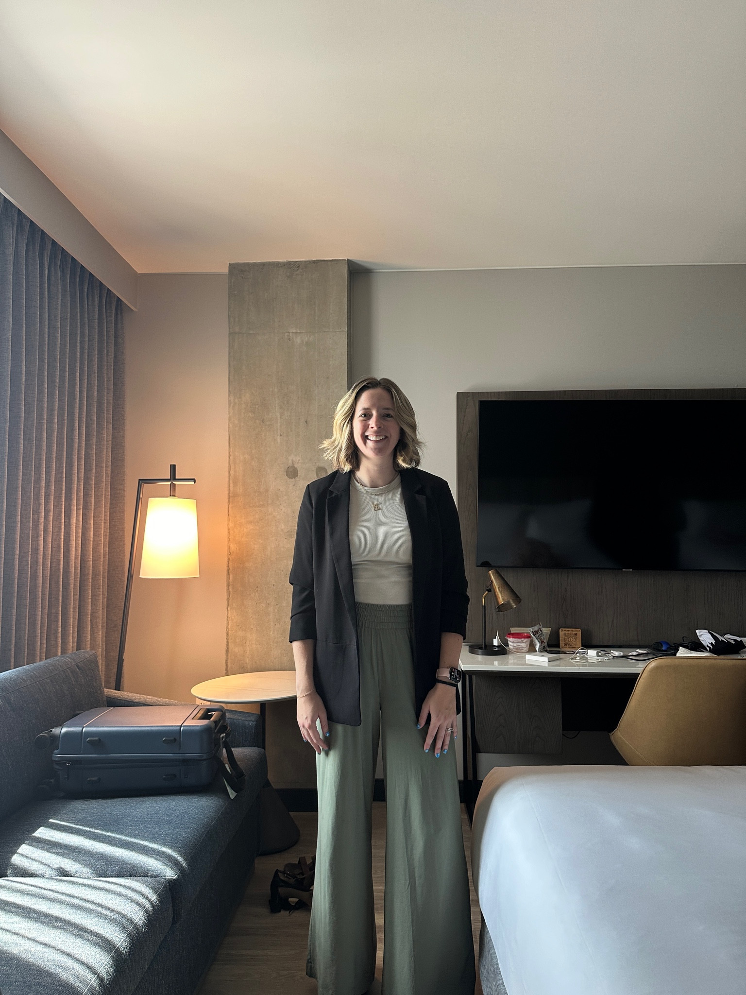 First day of a conference look! I traveled in the top and pants with a hoodie and switched into the blazer when I arrived. Makes it easy if you don’t get access to a room before you have to meet! 

#LTKStyleTip #LTKTravel #LTKWorkwear