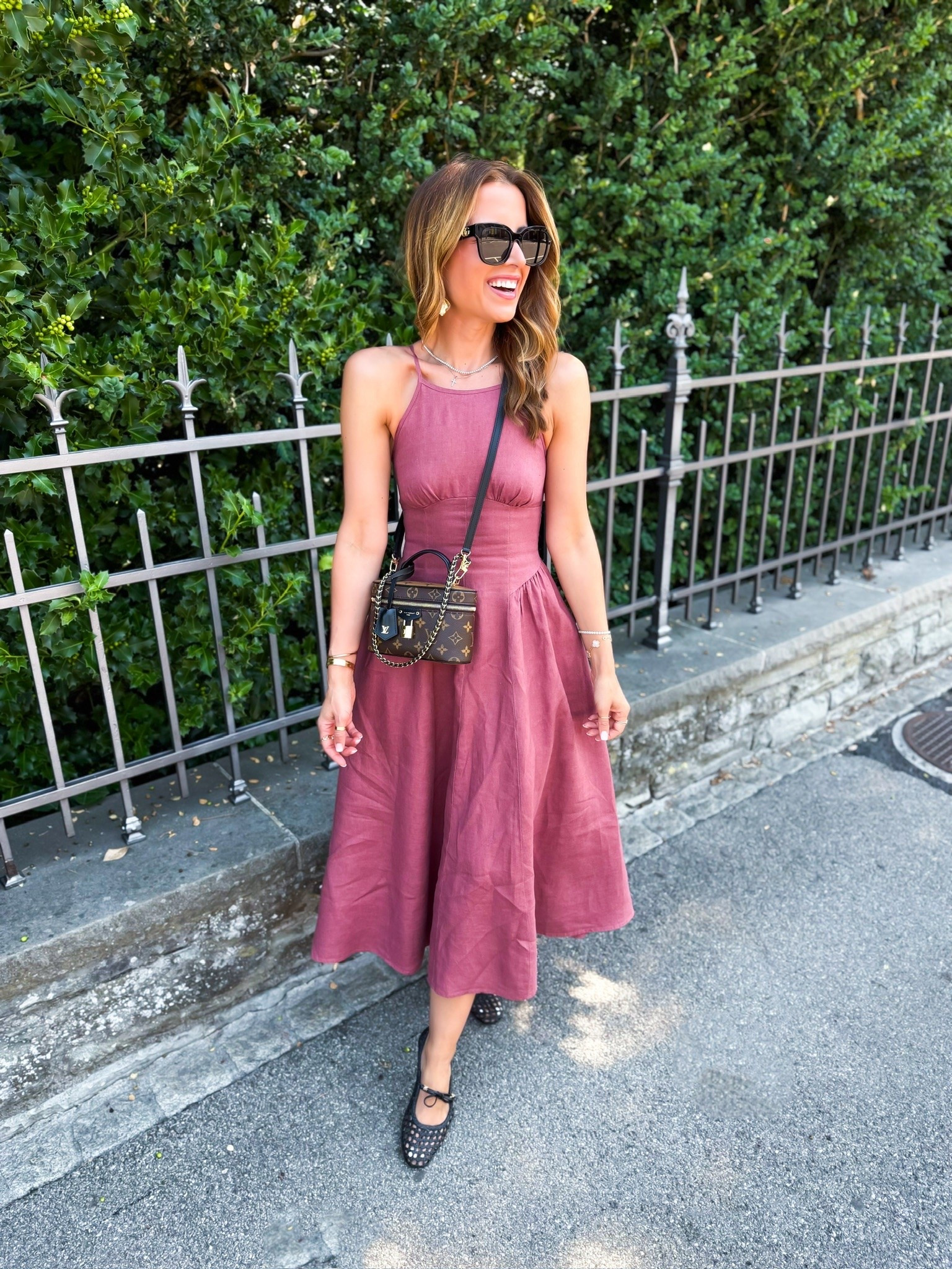My Switzerland outfit of the day. Linen midi dress in XXS petite. Europe outfit. Summer dress. Summer outfit. Fall dress. Fall outfit. Vacation dress. Vacation outfit. Woven ballet flats.

#LTKootd #LTKgrwm #LTKTravel