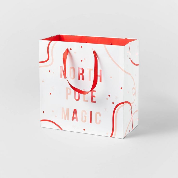 Large Square 'North Pole Magic' Gift Bag - Wondershop™ | Target