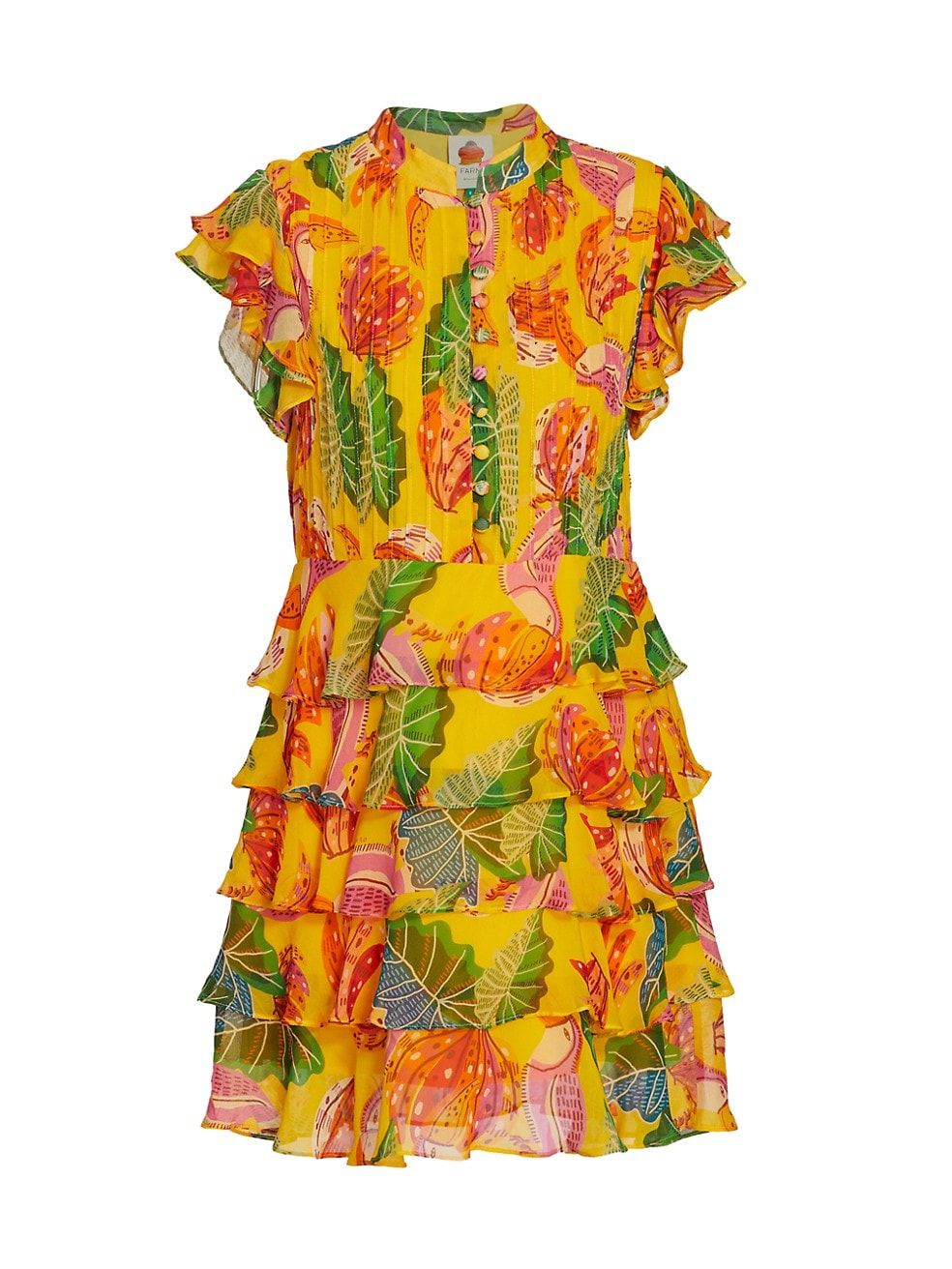 Beaks & Bananas Ruffle Minidress | Saks Fifth Avenue