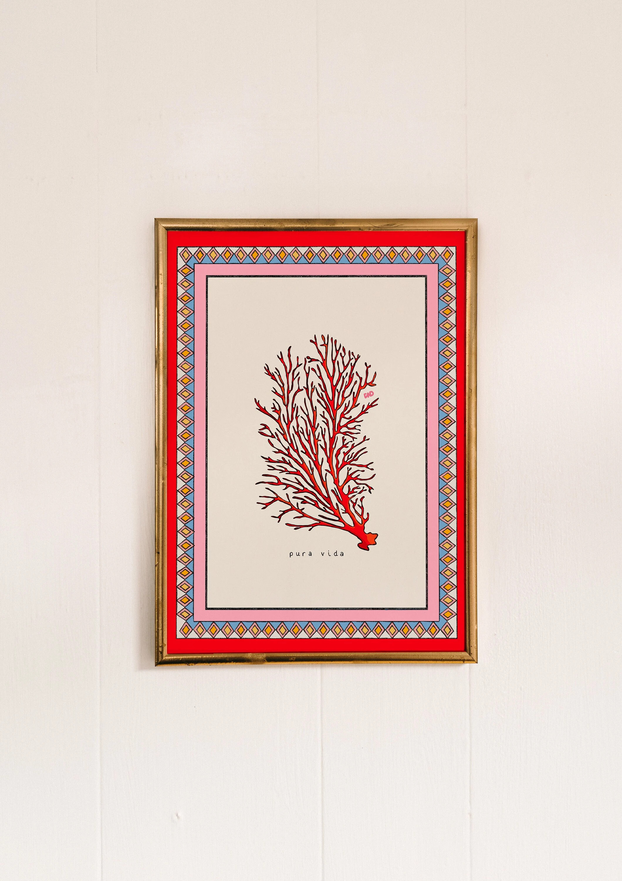 Coral Art Print: Pura Vida Costa Rica Wall Art - Etsy | Etsy (US)