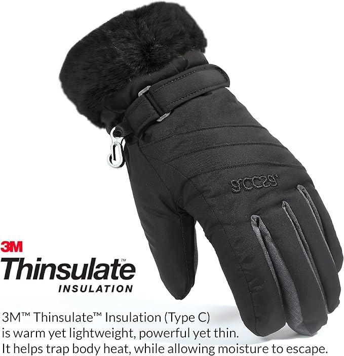 accsa Women Winter Ski Gloves 3M Thinsulate Waterproof & Windproof Snow Gloves for Skiing Anti-Sl... | Amazon (US)