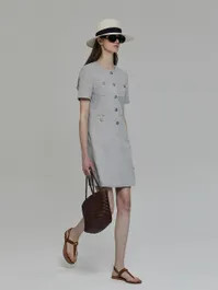Summer Classic Tweed Dress (Cream) | W Concept (US)