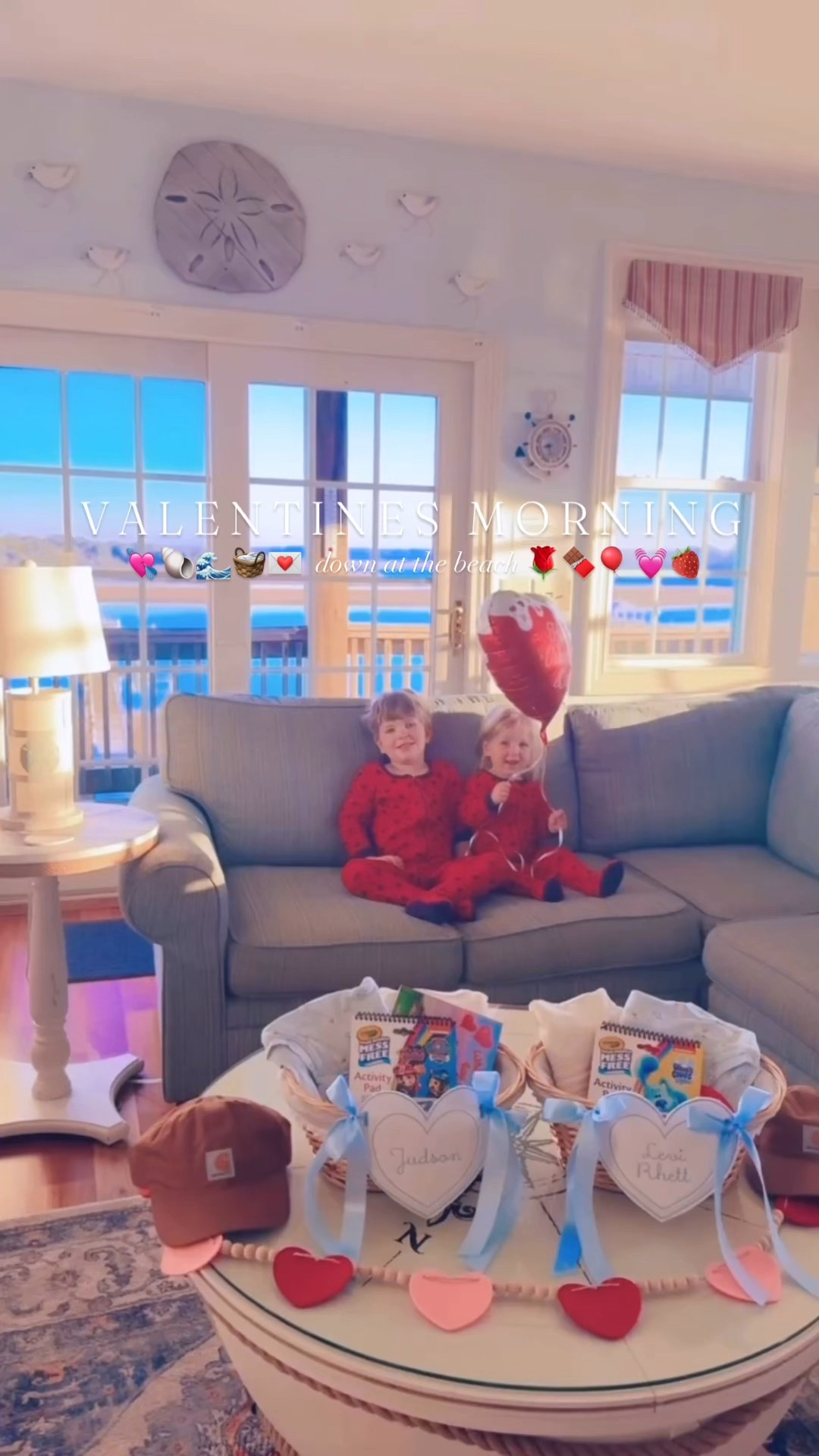Woke up the very sweetest Valentine’s morning 💘 down here at the beach!! 🌊💓 Valentines 💝 “love baskets” 🧺🏹 full of goodies 🧢🖍️🎈for our babies 👶🏼👶🏼 and “Dada” had the sweetest surprises for mama, too!! 🤱🥰 Red roses 🌹, chocolate 🍫 covered strawberries 🍓, and the sweetest card!! 💌 I love you forever, @wesmabry !!! 😘😍 #valentinesdaymorning #lovebaskets #sweetestvalentinesdayyet #ʜᴀᴘᴘʏᴠᴀʟᴇɴᴛɪɴᴇsᴅᴀʏ 

Goodness gracious I couldn’t love these sweet beach boys 👶🏼🌊 and baby valentines of mine more if I tried!!! 👶🏼💘 This is the sweetest valentines yet with our farm 🚜 dream 💭 officially coming to fruition (best valentines 💝 gift 🎁 ever getting to move H O M E to the farm just a month ago!! 🏡) and getting to celebrate this “day of love” 💗 down by the sea 🐚 with the people we love most!!! 🥰 Happy Happy Valentine’s Day, y’all!! 💝❤️ #valentinesbythesea 

#LTKValentine