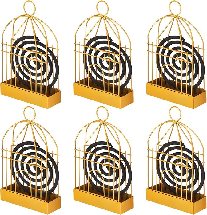 Hushee 6 Pcs Portable Mosquito Coil Holder Retro Incense Coil Burner Metal Hanging Bird Cage Ince... | Amazon (US)