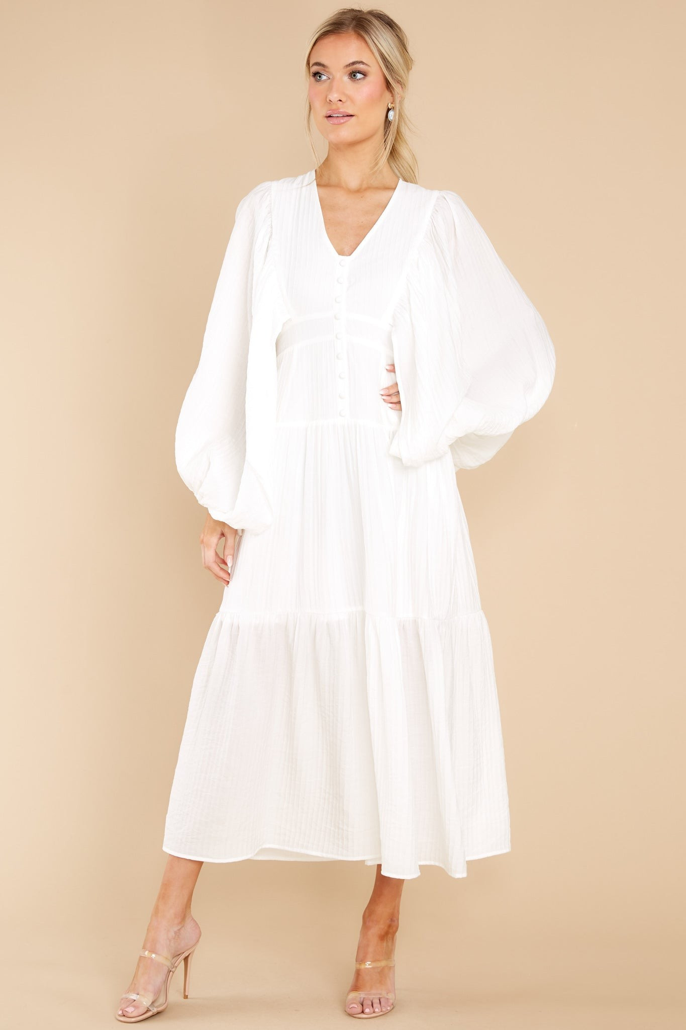 Angel Attitude White Maxi Dress | Red Dress 