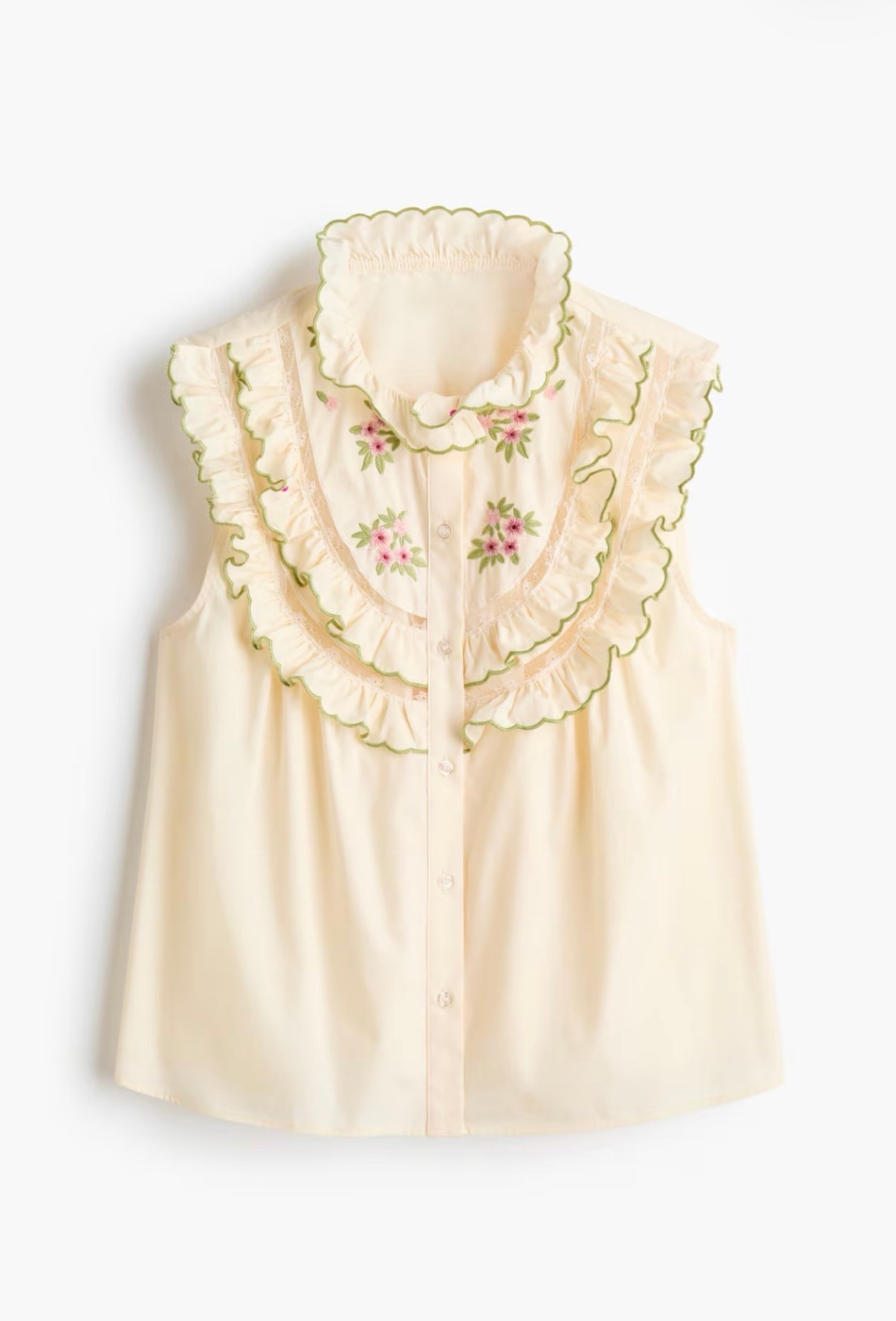 Girly ruffle trim top with floral embroidery

#LTKSeasonal