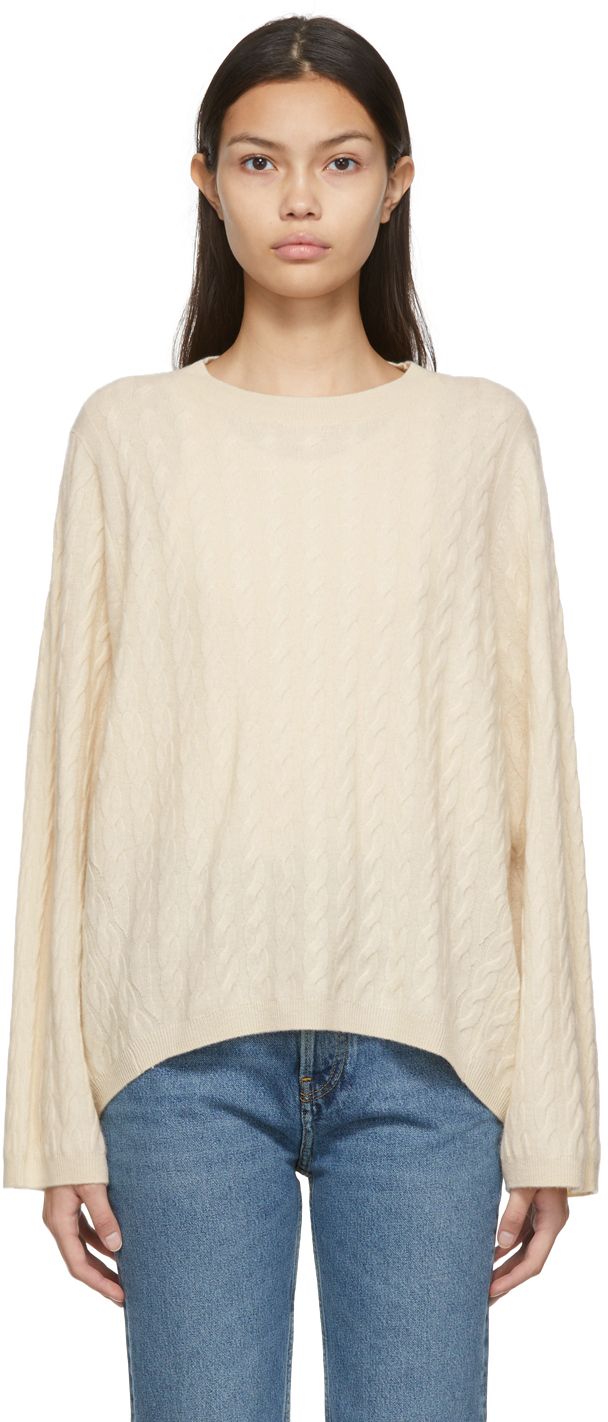 Off-White Cable Knit Sweater | SSENSE