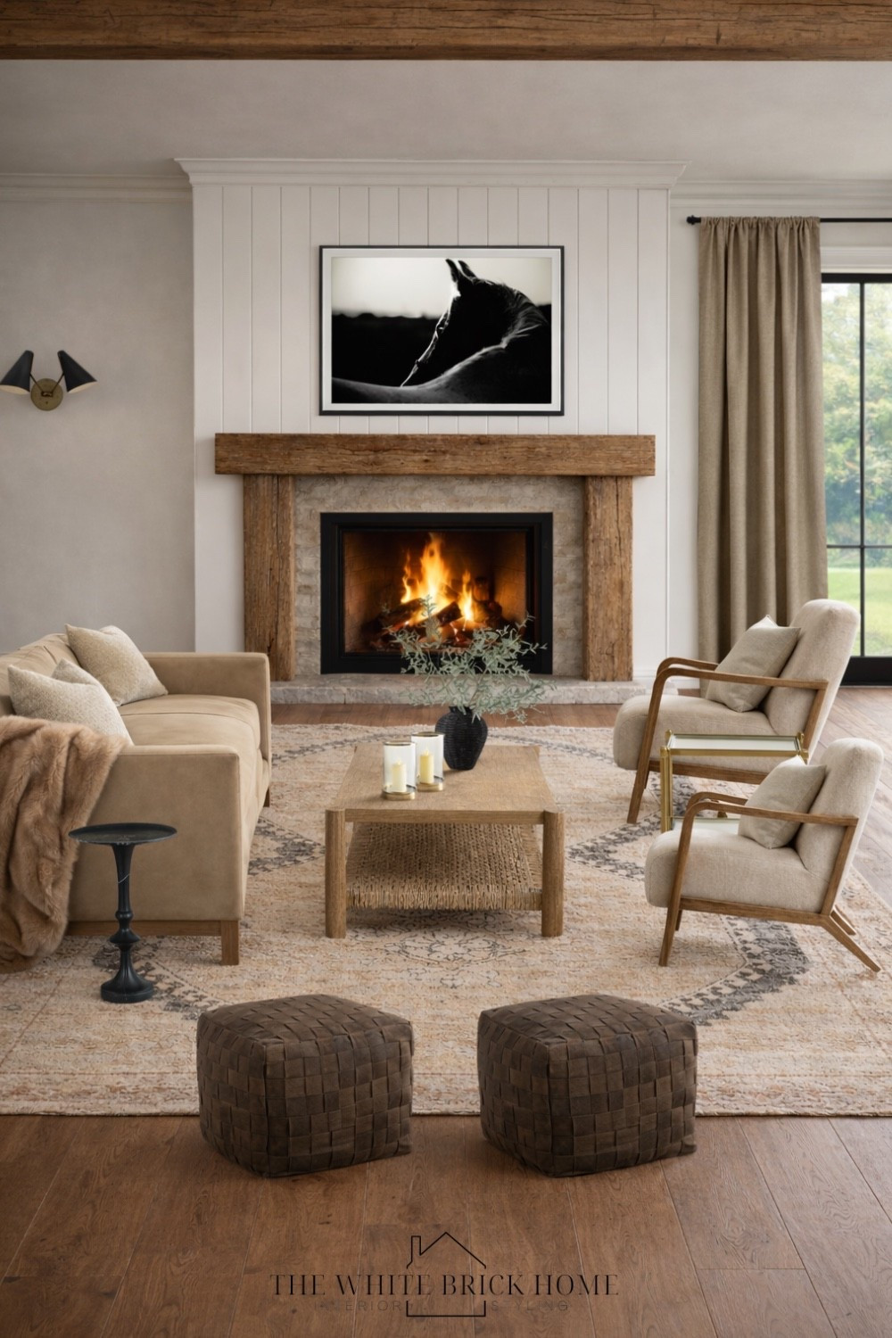 A warm and cozy living room that blenders rustic textures with soft neutrals for a beautiful, inviting living space. 

Living room, living room decor, living room ideas, living room ottoman, living room chair, living room sofa, living room tables, coffee tables wall sconce, wall art, curtains, window treatments, sofa, couch, throw pillows, area rug, rustic living room, pottery barn living room idea, living room decor ideas, home decor, home design, living room design, living room layout, leather sofa, leather couch, pottery barn 

#LTKHome #LTKSeasonal #LTKSaleAlert