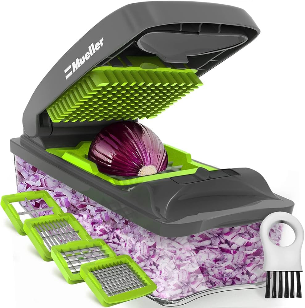 Mueller 4-Blade Onion Chopper, Vegetable Chopper, Grape Cutter, Egg and Cheese Slicer with Contai... | Amazon (US)