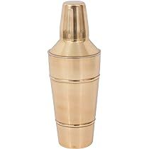 Bloomingville Round Stainless Steel Cocktail Shaker, 10 Inch x 3.5 Inch, Gold | Amazon (US)