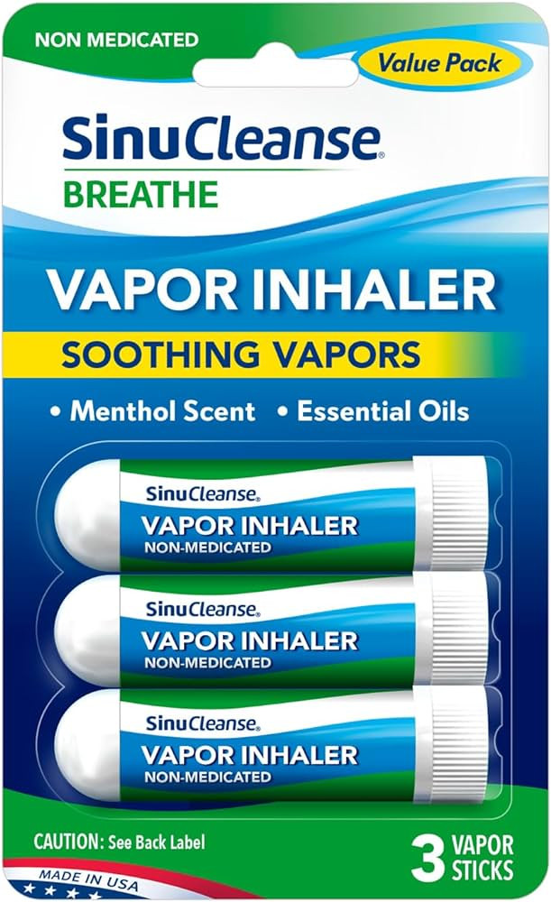 SinuCleanse Vapor Inhaler, Made in USA, Portable, On-The-Go, Non-Medicated, Refreshing Vapors, Pa... | Amazon (US)