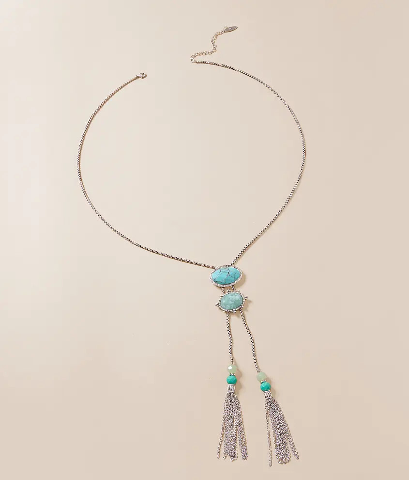 Turquoise Stone Fringe Necklace | Buckle