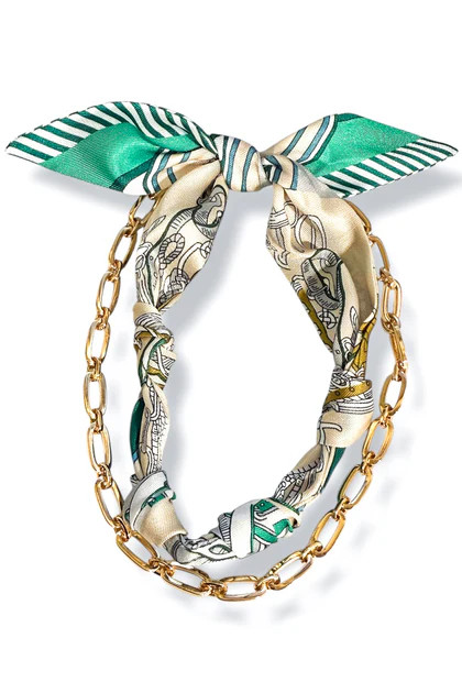 How Can You Green Chain and Scarf Layered Necklace | The Willow Tree