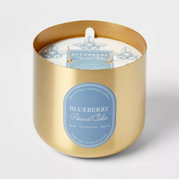 16oz Brass Candle Blueberry Pound Cake - Threshold™ | Target