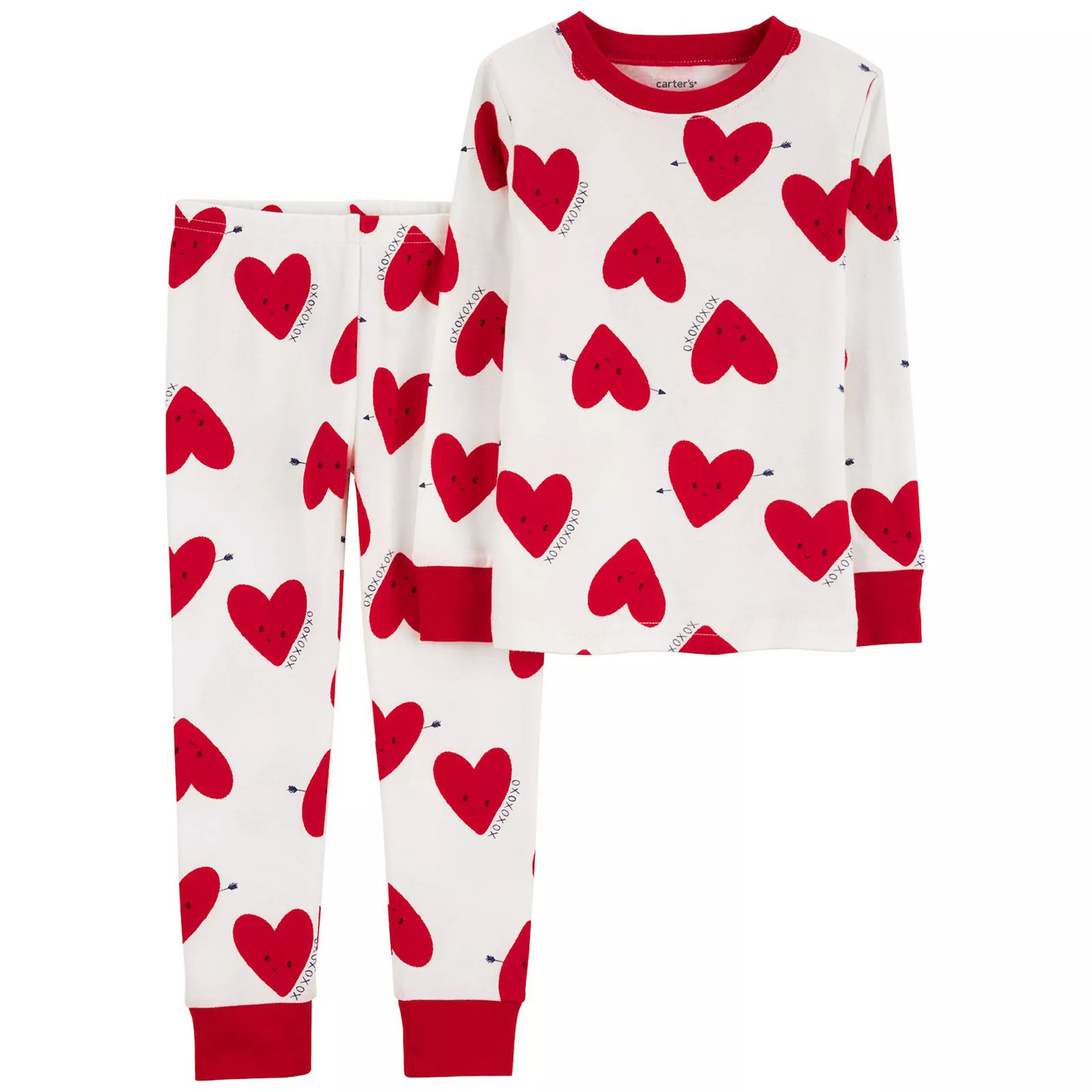 Baby Carter's 2-Piece Heart Print Valentine's Day Cotton Pajama Top & Pajama Bottoms Sleep Set, Boy's, Size: 24 Months, Hearts | Kohl's