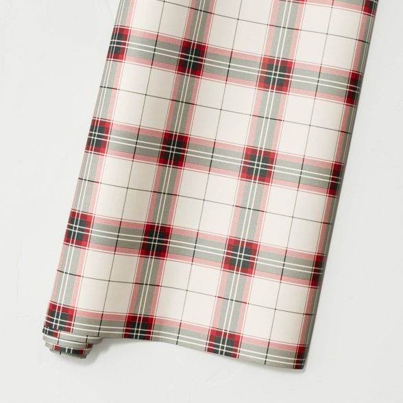 Holiday Plaid Premium Gift Wrap Red/Green - Hearth &#38; Hand&#8482; with Magnolia | Target