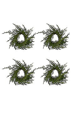 Chefanie Faux Fir Napkin Rings Set Of 4 from Revolve.com | Revolve Clothing (Global)