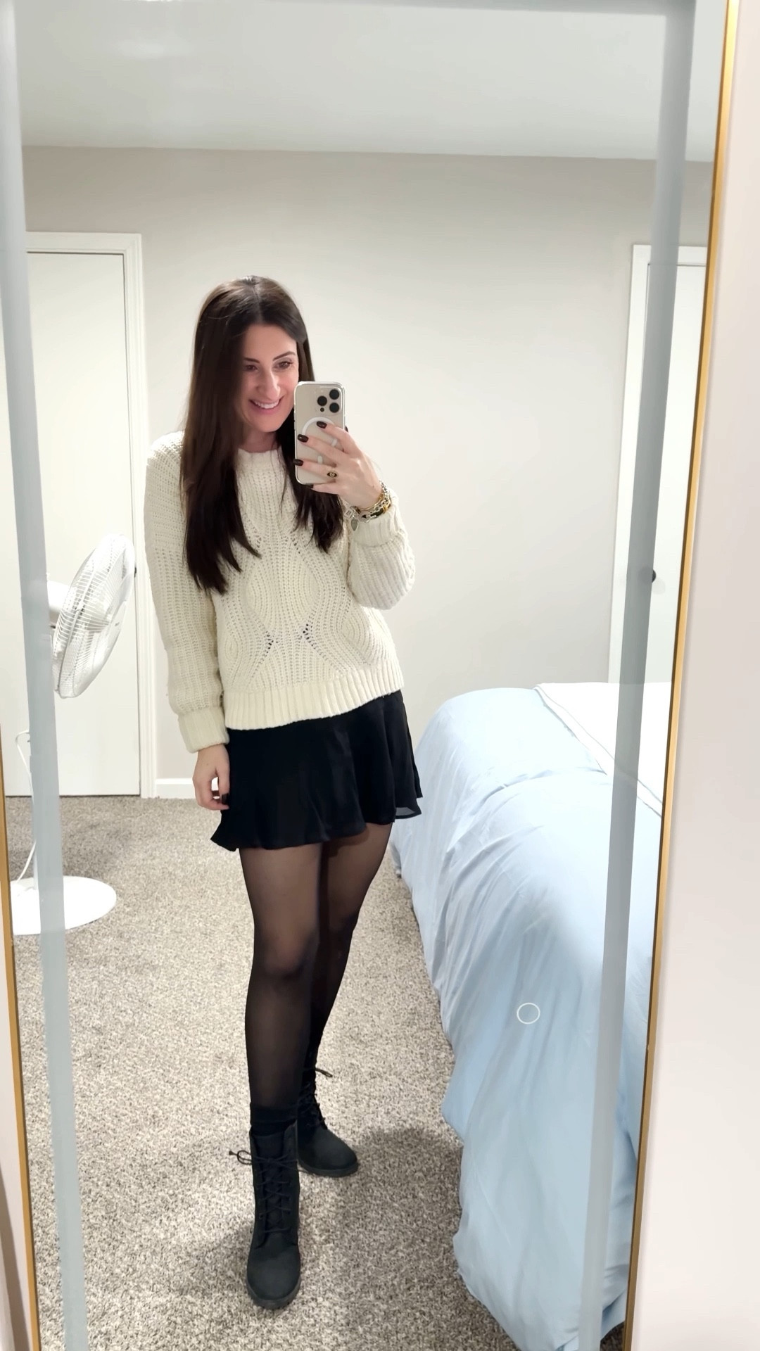 Outfit of the day! Wearing an older Madewell sweater (linked other options), my new Reformation skirt that I absolutely adore, Sheertex tights, Timberland heeled booties, and Frye boot socks.

If you wear tights and don’t have Sheertex - you’re wasting your money. These don’t snag or run and this is my third season getting use out of them! I have them in black and nude and absolutely love them! I’d say they run true to size. 

OOTD | Fall Style | Fall to Winter | Transitional Style | Casual Cute

#LTKSeasonal #LTKStyleTip #LTKFindsUnder100