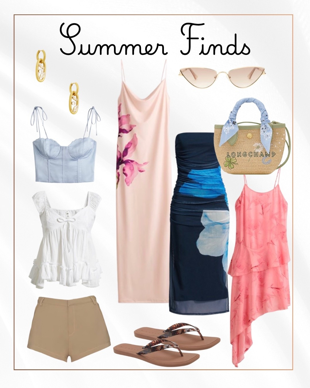 Summer Finds

Ltkootd / summer outfit / summer outfits / summer fashion / summer styles / summer dress / shorts / summer shorts / longchamp bag / straw bag / flip flops / sandals / floral dress / maxi dress / floral maxi dress / gold earrings / rose gold sunglasses / summer sunglasses / bustier top / blue bustier top / pink dress / blue dress / sale / sale alert

#LTKSeasonal #LTKSaleAlert #LTKTravel