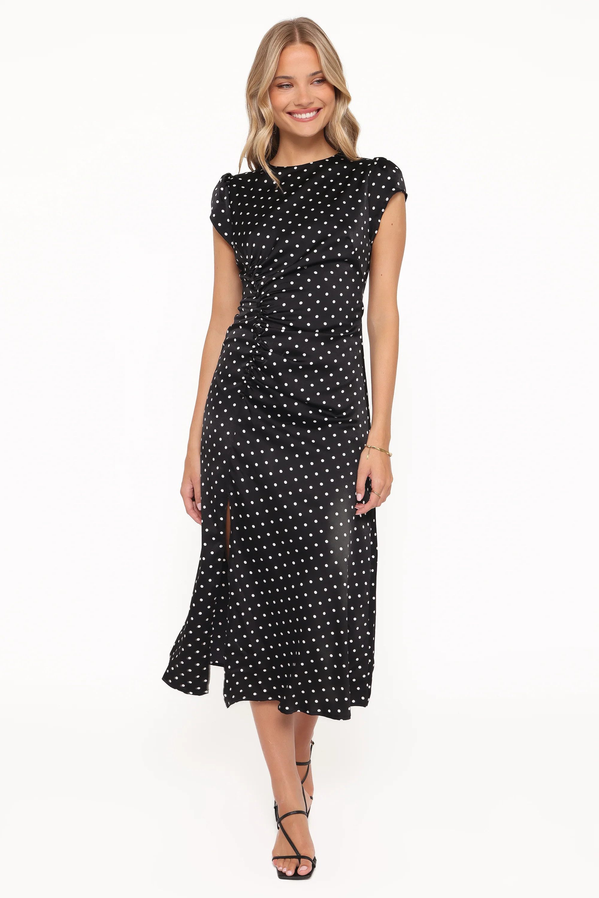 Lisbeth Midi Dress - Black Polka Dot | Petal & Pup (US)