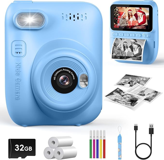 Kids Instant Print Camera, 3.0-inch HD Screen 32MP Photo Instant Digital Camera Christmas Birthda... | Amazon (US)