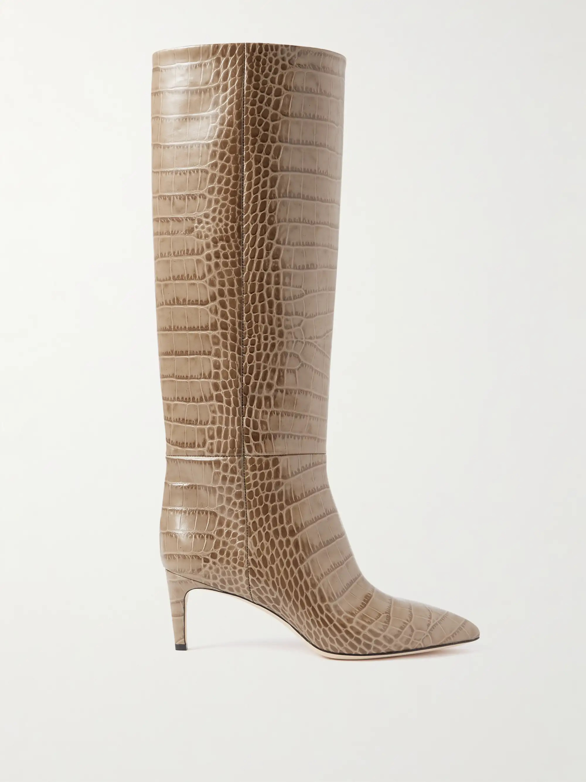 Stiletto croc-effect leather knee boots | NET-A-PORTER (UK & EU)