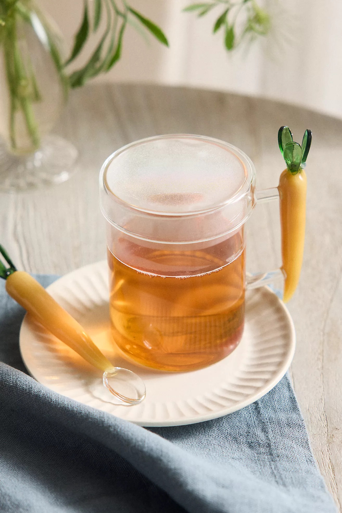 Carrot Glass Mug with Lid | Anthropologie (US)