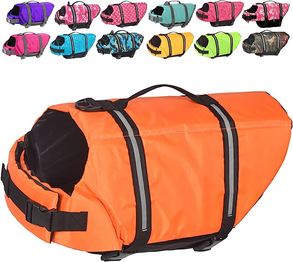 Doglay Dog Life Jacket, Dog Life Vest with Reflective Stripes, Adjustable Dog Lifesaver Pet Life ... | Amazon (US)