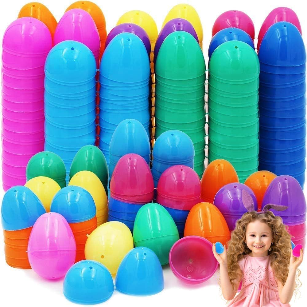 The Dreidel Company Fillable Easter Eggs with Hinge Bulk Colorful Bright Plastic Easter Eggs, Per... | Amazon (US)
